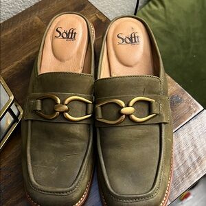 Sofft Women's Olive Loafers with Gold Accent